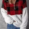 Plaid Flannel Zipper Collar Pullover Sweatshirt -Garment Sale Store SCM021368 1 A2565851607192 124