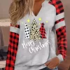 Merry Christmas Tree Plaid Leopard Waffle Sweatshirt -Garment Sale Store SCM021419 1 A3167820706286 124