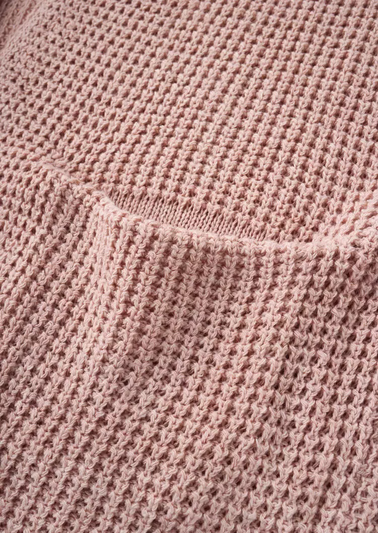 Pocket Knitted Long Sleeve Cardigan - Pink 6 Pocket Knitted Long Sleeve Cardigan - Pink - Image 4