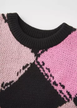 Color-Blocked Geometric Knitted Sweater -Garment Sale Store SCM021461 1 A2104010990974 124