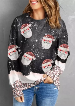 Christmas Santa Claus Leopard Sweatshirt