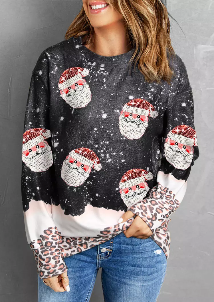 Christmas Santa Claus Leopard Sweatshirt 3 Christmas Santa Claus Leopard Sweatshirt