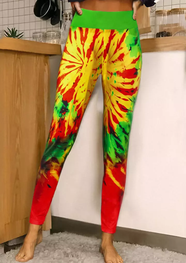 Colorful Tie Dye High Waist Leggings 5 Colorful Tie Dye High Waist Leggings - Image 3