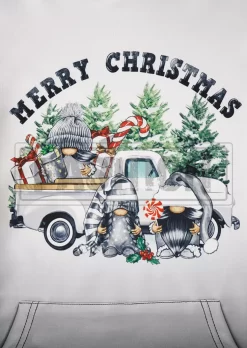 Merry Christmas Gnome Drawstring Kangaroo Pocket Hoodie - White -Garment Sale Store SCM021510 1 B0198916961452 124