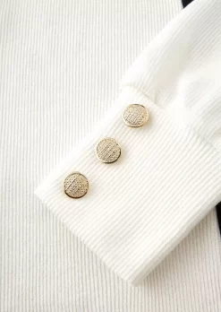 Color-Blocked Button Sweater -Garment Sale Store SCM021517 1 A2631407591286 124