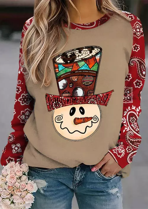 Christmas Snowman Paisley Sweatshirt 3 Christmas Snowman Paisley Sweatshirt