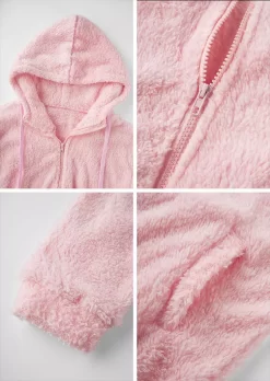 Pocket Zipper Drawstring Hooded Coat - Light Pink 11 Pocket Zipper Drawstring Hooded Coat - Light Pink -Garment Sale Store SCM021610 2 B0923259405988 124