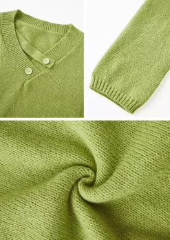 Plain Button Hollow Out Sweater - Green 9 Plain Button Hollow Out Sweater - Green -Garment Sale Store SCM021618 3 B0991148988807 124