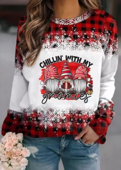 Christmas Chillin' With My Gnomies Plaid Sweatshirt