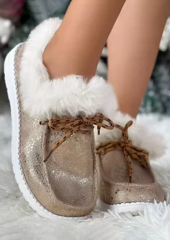 Lace Up Plush Thickened Warm Snow Boots