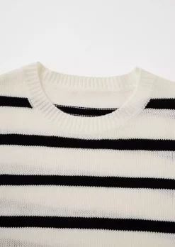 Striped Drop-shoulder Knitted Sweater -Garment Sale Store SCM021753 2 B0218887287629 124