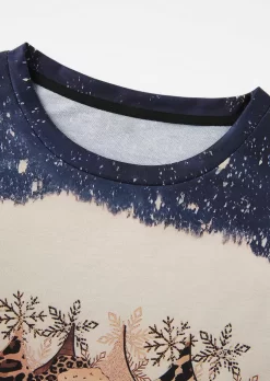 Christmas Snowflake Snowman Leopard Sweatshirt 12 Christmas Snowflake Snowman Leopard Sweatshirt -Garment Sale Store SCM021842 1 B1309550347388 124