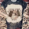 Christmas Snowflake Snowman Leopard Sweatshirt