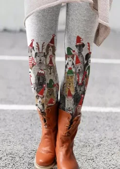 Christmas Dog Skinny Leggings
