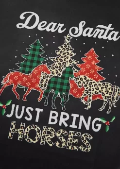 Christmas Dear Santa Plaid Leopard Sweatshirt - Black -Garment Sale Store SCM022053 4 B1687384724105 124