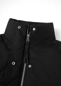 Snap Button Long Sleeve Parka Coat - Black -Garment Sale Store SCM022085 1 B1417506977119 124